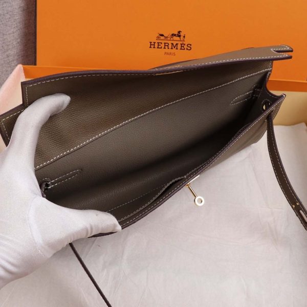 Hermes AAA Kelly Cut Pochette Replica - Black, Brown, Blue - Image 12
