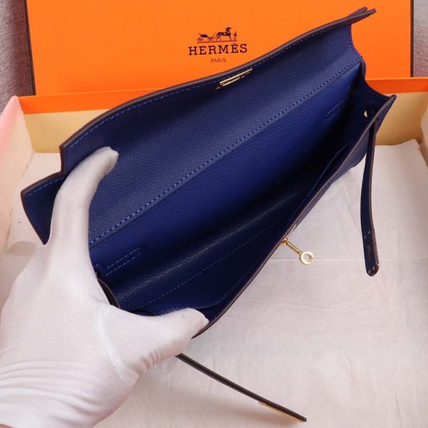 Hermes AAA Kelly Cut Pochette Replica - Black, Brown, Blue - Image 18