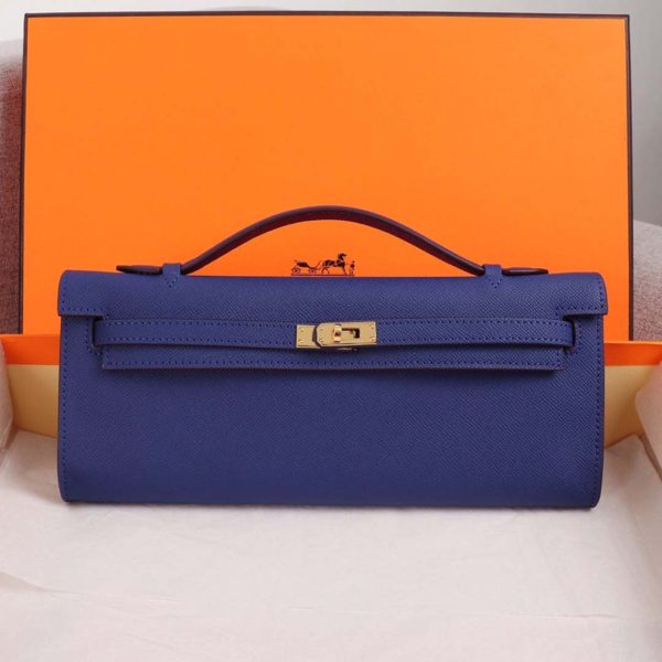 Hermes AAA Kelly Cut Pochette Replica - Black, Brown, Blue - Image 20