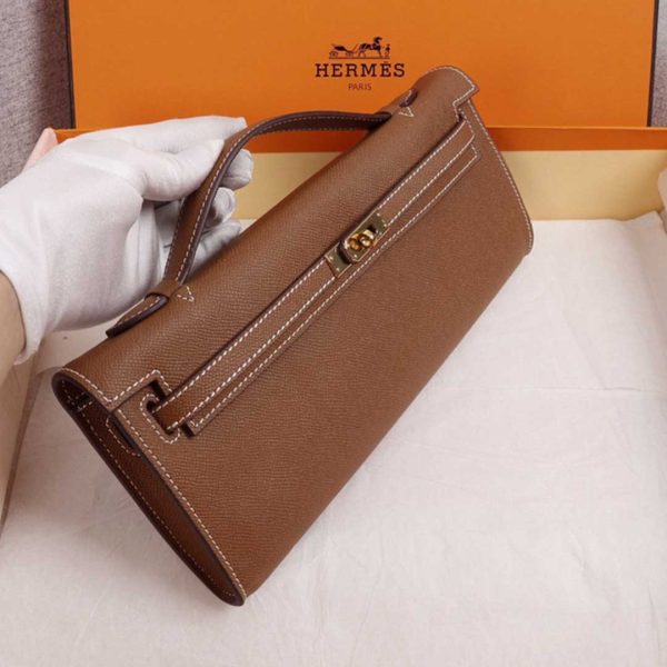 Hermes AAA Kelly Cut Pochette Replica - Black, Brown, Blue - Image 7
