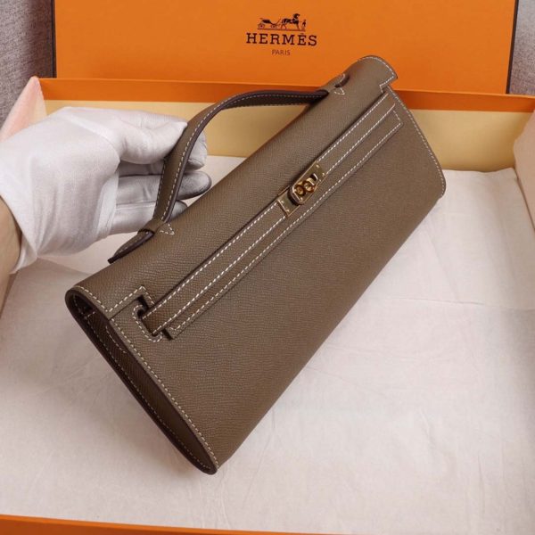 Hermes AAA Kelly Cut Pochette Replica - Black, Brown, Blue - Image 10