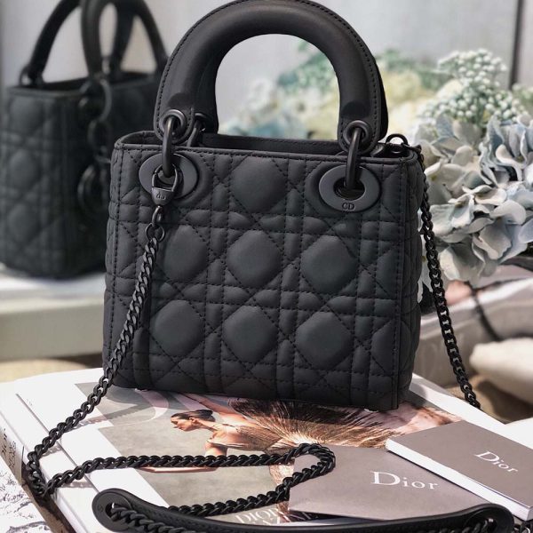 Replica Dior AAA Mini Lady Bag - Black, Pink, Grey - Image 3