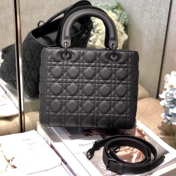 Replica Dior Medium Lady Bag - Black, Pink, Grey - AAA Quality - Image 3