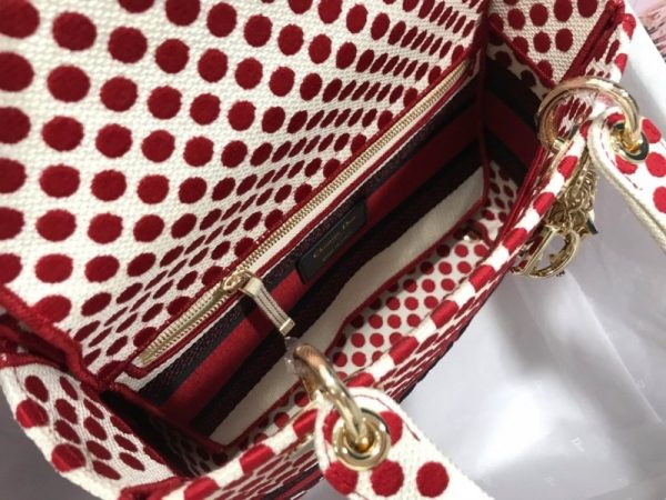 Replica Dior Red Dots Lady D-Lite Bag - Embroidered Logo - Image 2