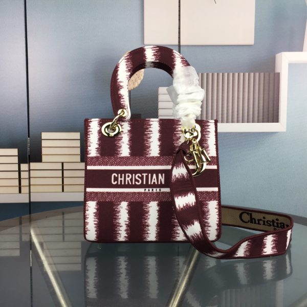 Replica Dior Lady D-Lite Bag in Blue & Red - Image 11