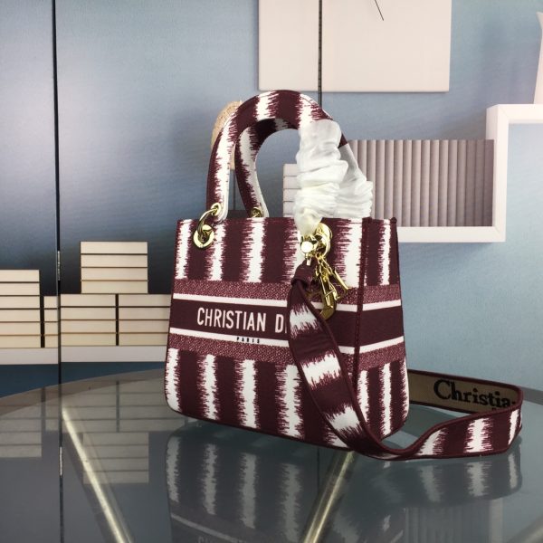 Replica Dior Lady D-Lite Bag in Blue & Red - Image 12