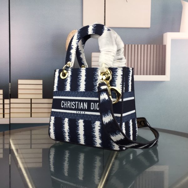 Replica Dior Lady D-Lite Bag in Blue & Red - Image 7