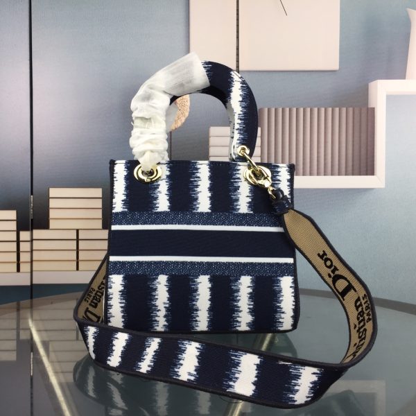 Replica Dior Lady D-Lite Bag in Blue & Red - Image 8