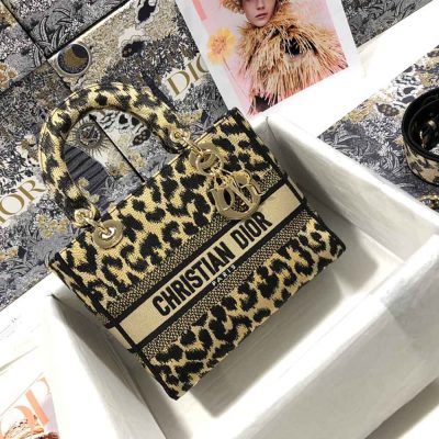 Replica Dior Leopard Lady D-Lite Embroidery Bag M0566