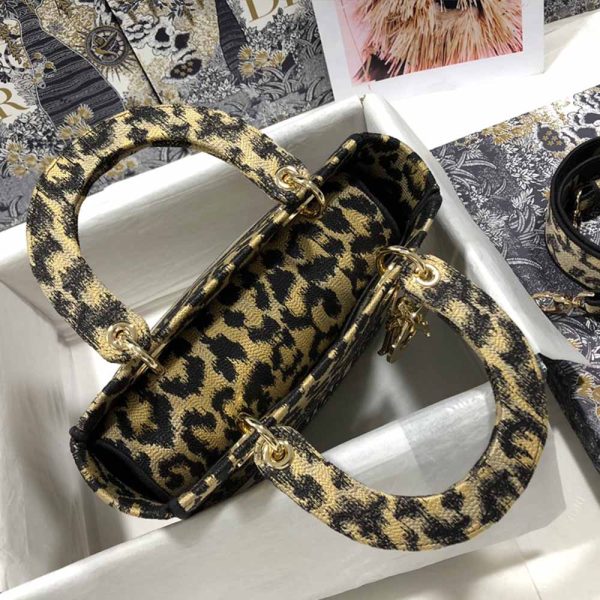 Replica Dior Leopard Lady D-Lite Embroidery Bag M0566 - Image 4