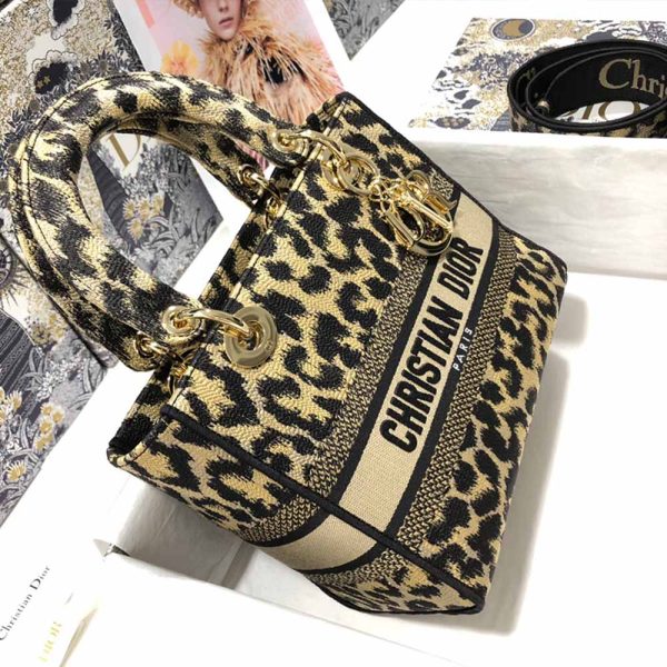 Replica Dior Leopard Lady D-Lite Embroidery Bag M0566 - Image 5
