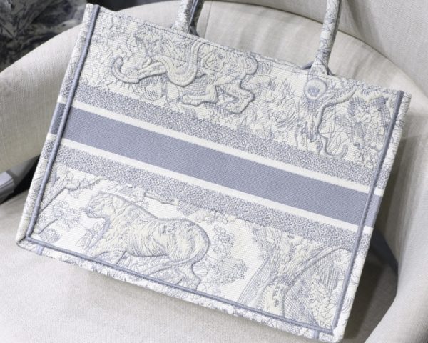 Replica Dior Small Book Tote in Gray, Pink, and Blue - Image 2
