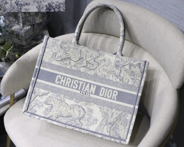 Replica Dior Small Book Tote in Gray, Pink, and Blue - Image 3