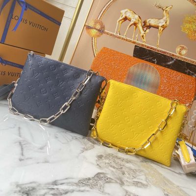 Replica Louis Vuitton Coussin PM Navy/Yellow Handbag