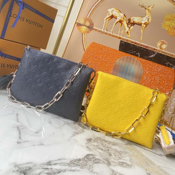 Best Replicas Bags - Replica Louis Vuitton Coussin PM Navy/Yellow Handbag Shop For Best Louis Vuitton LV Replica Bags With Cheap Price
