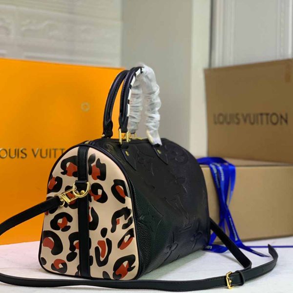 LV Replica Leopard Speedy 30 Bandouliere Embossed Handbag - Image 13