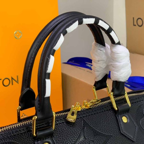 LV Replica Leopard Speedy 30 Bandouliere Embossed Handbag - Image 4