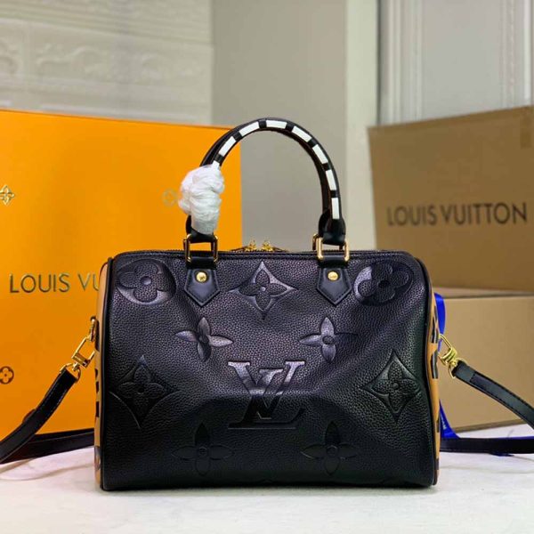 LV Replica Leopard Speedy 30 Bandouliere Embossed Handbag - Image 6