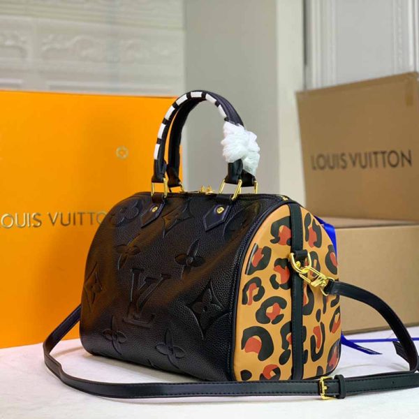 LV Replica Leopard Speedy 30 Bandouliere Embossed Handbag - Image 9
