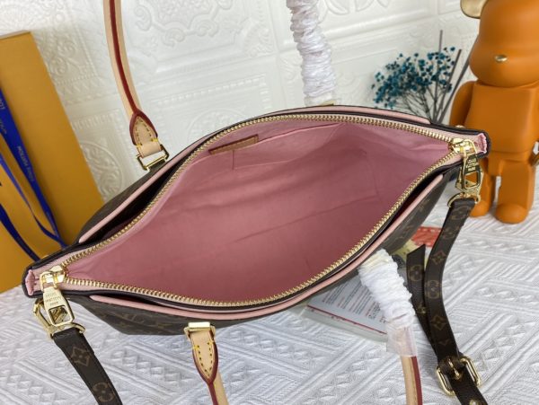 Replica LV Pallas MM Monogram Black Red Pink Handbag - Image 12