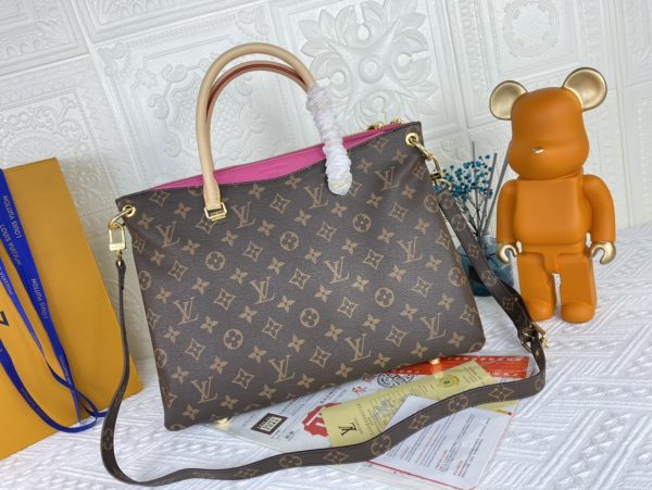 Replica LV Pallas MM Monogram Black Red Pink Handbag - Image 13