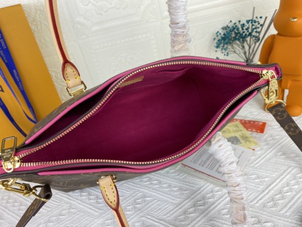 Replica LV Pallas MM Monogram Black Red Pink Handbag - Image 16
