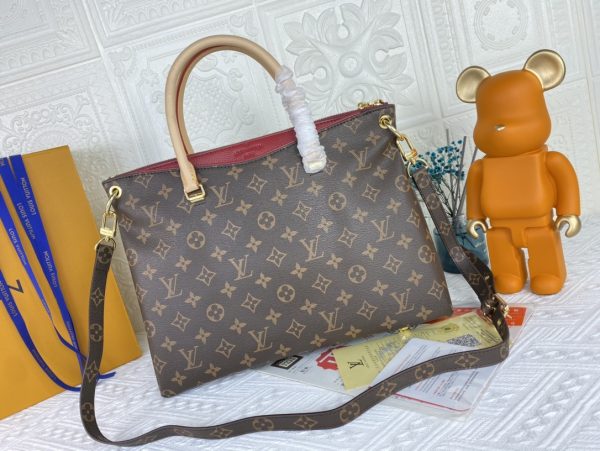 Replica LV Pallas MM Monogram Black Red Pink Handbag - Image 17