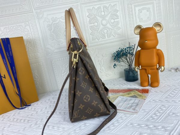 Replica LV Pallas MM Monogram Black Red Pink Handbag - Image 18