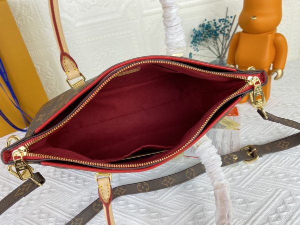 Replica LV Pallas MM Monogram Black Red Pink Handbag - Image 4
