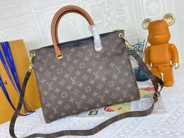 Replica LV Pallas MM Monogram Black Red Pink Handbag - Image 5