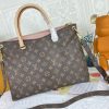 Best Replicas Bags - Replica LV Pallas MM Monogram Black Red Pink Handbag Shop For Best Louis Vuitton LV Replica Bags With Cheap Price