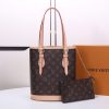 Best Replicas Bags - Louis Vuitton Monogram Bucket PM Tote with Wallet M42238 Replica Shop For Best Louis Vuitton LV Replica Bags With Cheap Price