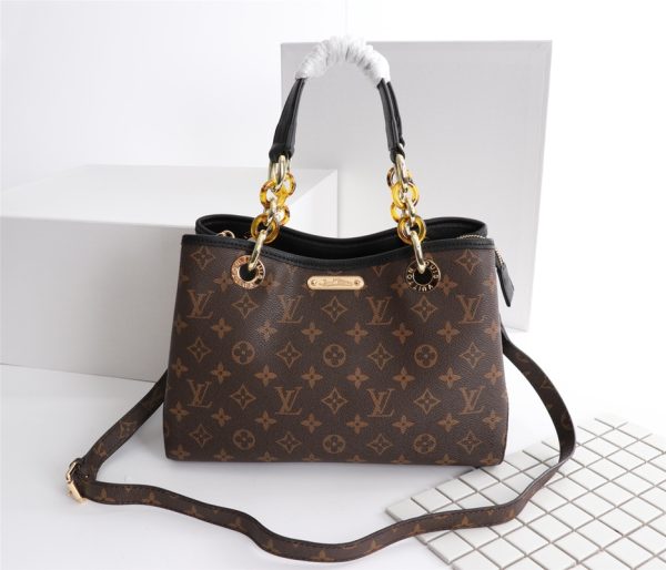 Replica LV Monogram Handle Bag with Detachable Strap - Image 2