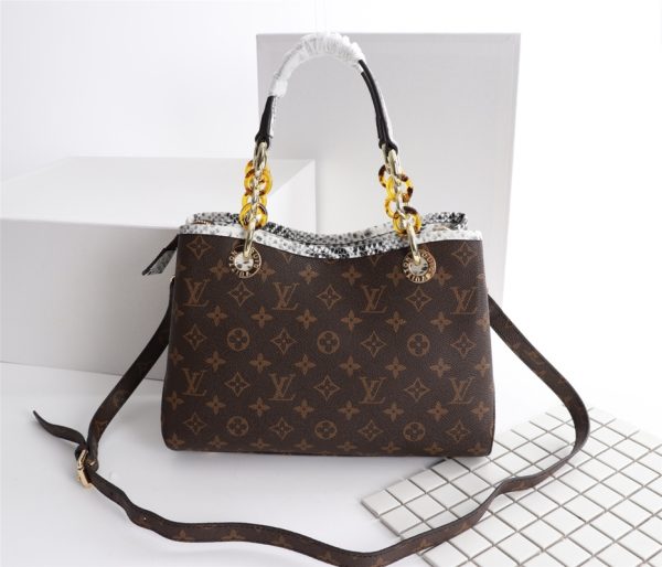 Replica LV Monogram Handle Bag with Detachable Strap - Image 14