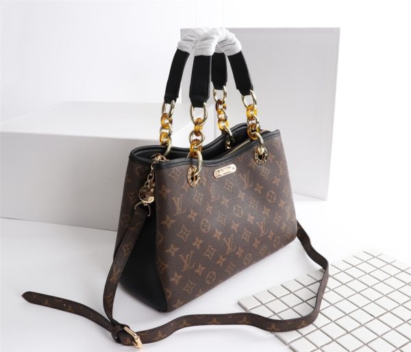 Replica LV Monogram Handle Bag with Detachable Strap - Image 3