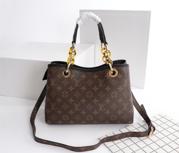 Replica LV Monogram Handle Bag with Detachable Strap - Image 4
