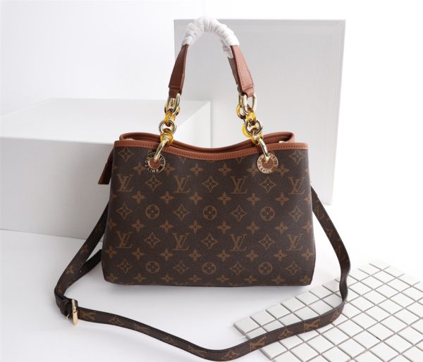 Replica LV Monogram Handle Bag with Detachable Strap - Image 9