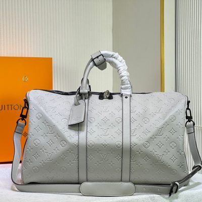 Silver LV Keepall Bandouliere 50 Replica – Stylish Travel Essential