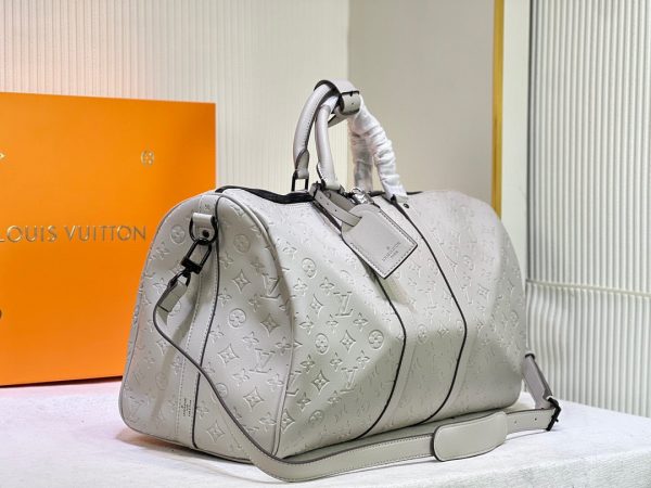 Silver LV Keepall Bandouliere 50 Replica – Stylish Travel Essential - Image 2
