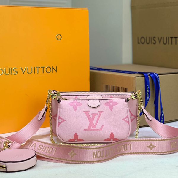 Louis Vuitton Multi Pochette in Pink, Blue & Beige M44823