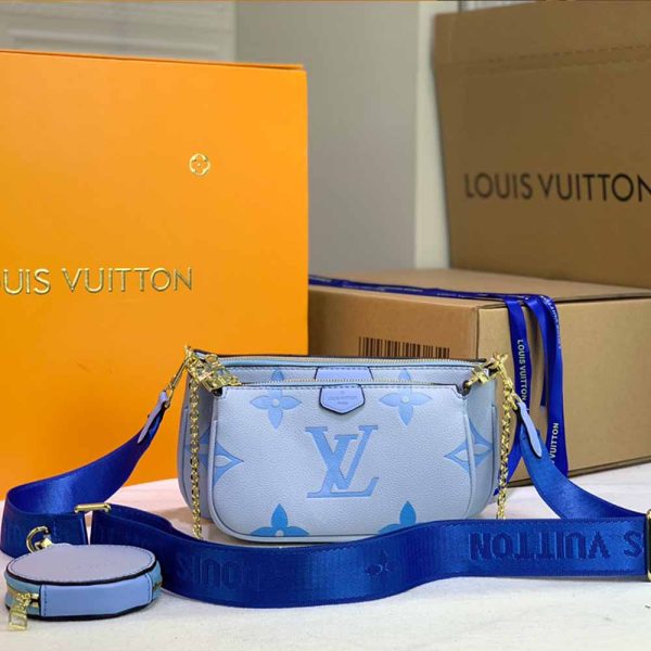 Louis Vuitton Multi Pochette in Pink, Blue & Beige M44823 - Image 16