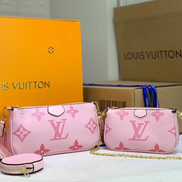 Louis Vuitton Multi Pochette in Pink, Blue & Beige M44823 - Image 7