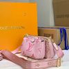 Best Replicas Bags - Louis Vuitton Multi Pochette in Pink, Blue & Beige M44823 Shop For Best Louis Vuitton LV Replica Bags With Cheap Price