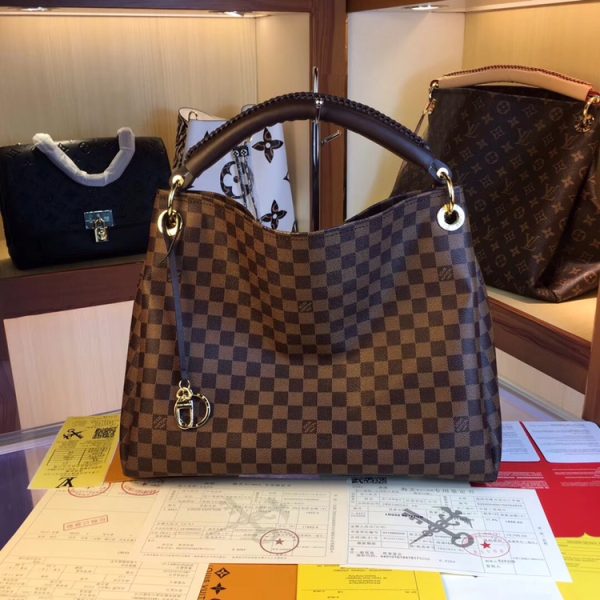 Authentic Look Louis Vuitton Artsy MM Replica White/Brown Handbag - Image 14
