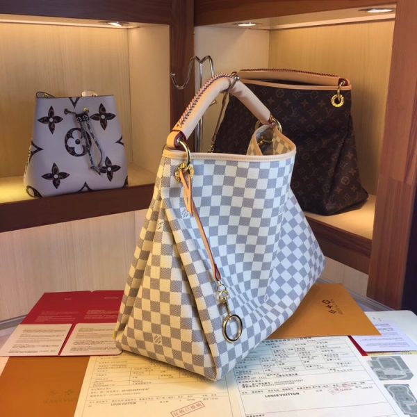 Authentic Look Louis Vuitton Artsy MM Replica White/Brown Handbag - Image 5