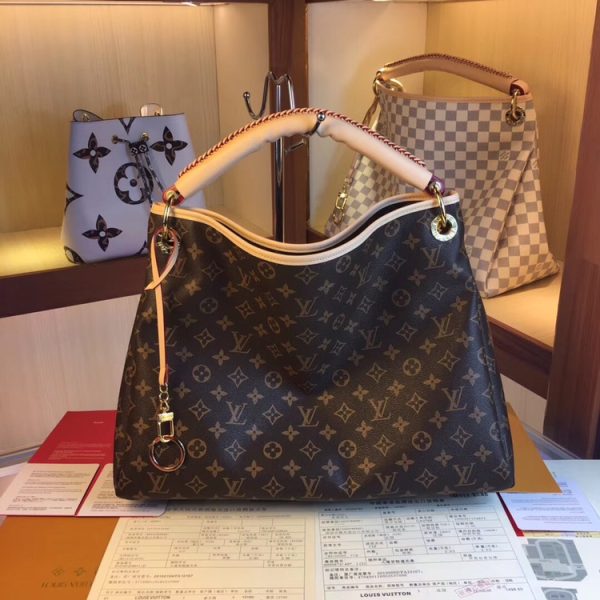 Authentic Look Louis Vuitton Artsy MM Replica White/Brown Handbag - Image 10