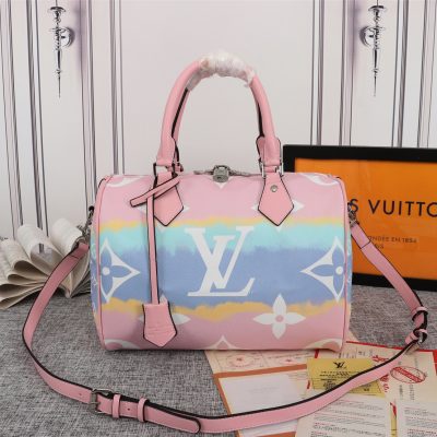 Replica LV Escale Speedy 30 in Pink, Red & Blue