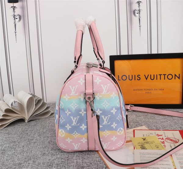 Replica LV Escale Speedy 30 in Pink, Red & Blue - Image 3