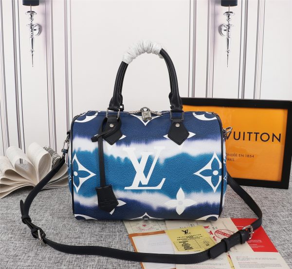 Replica LV Escale Speedy 30 in Pink, Red & Blue - Image 6