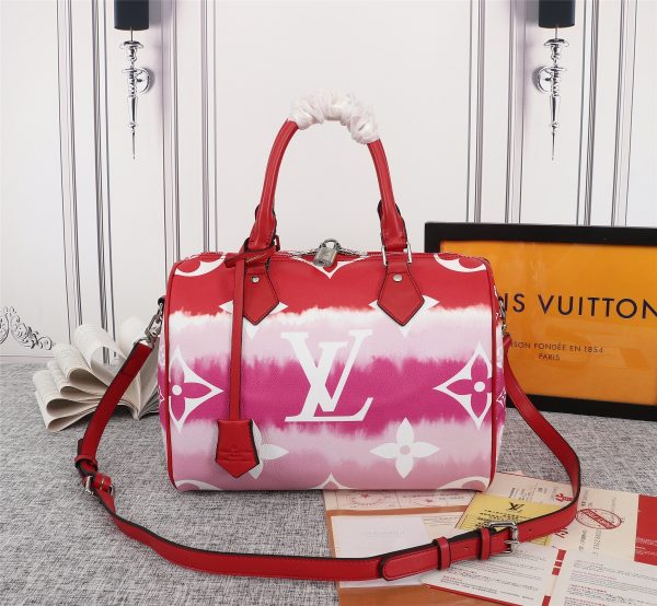 Replica LV Escale Speedy 30 in Pink, Red & Blue - Image 10